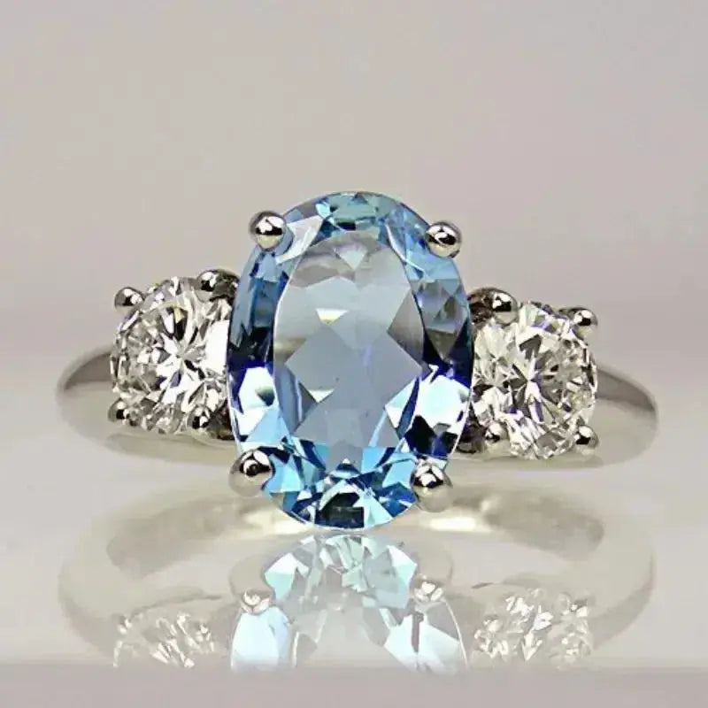 Ring with Blue Crystal