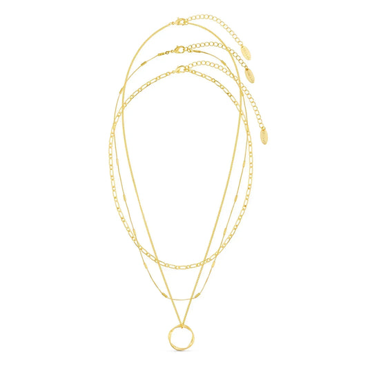 Three-Row Open Circle Necklace
